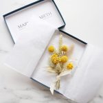 Yellow Dried Flower Buttonhole in Gift Box