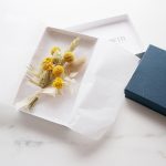 Yellow Dried Flower Buttonhole in Presentation Box